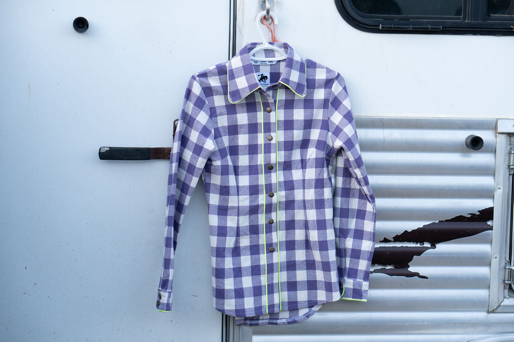 Iris Gingham with Neon Piping Shirt