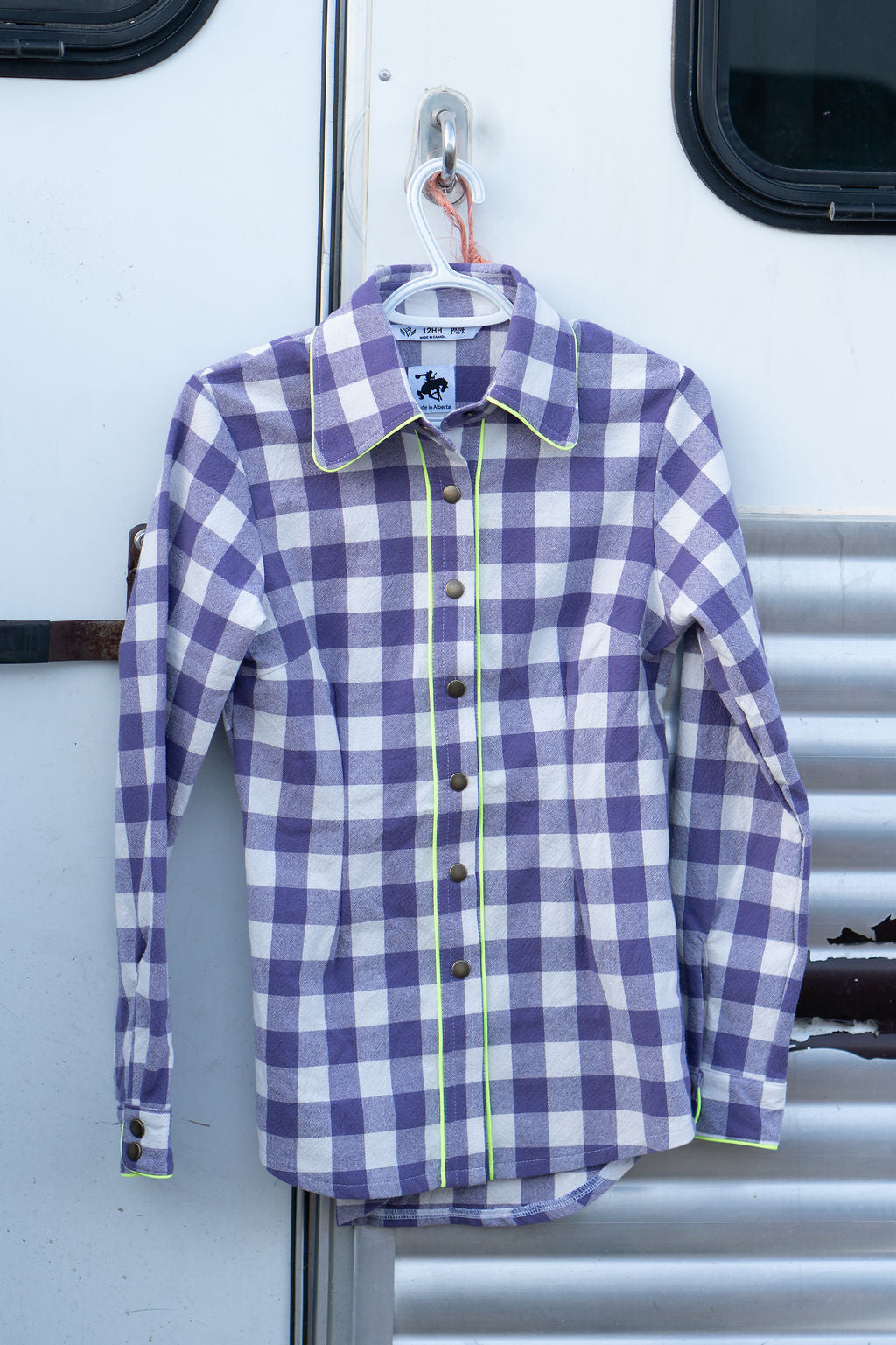 Iris Gingham with Neon Piping Shirt