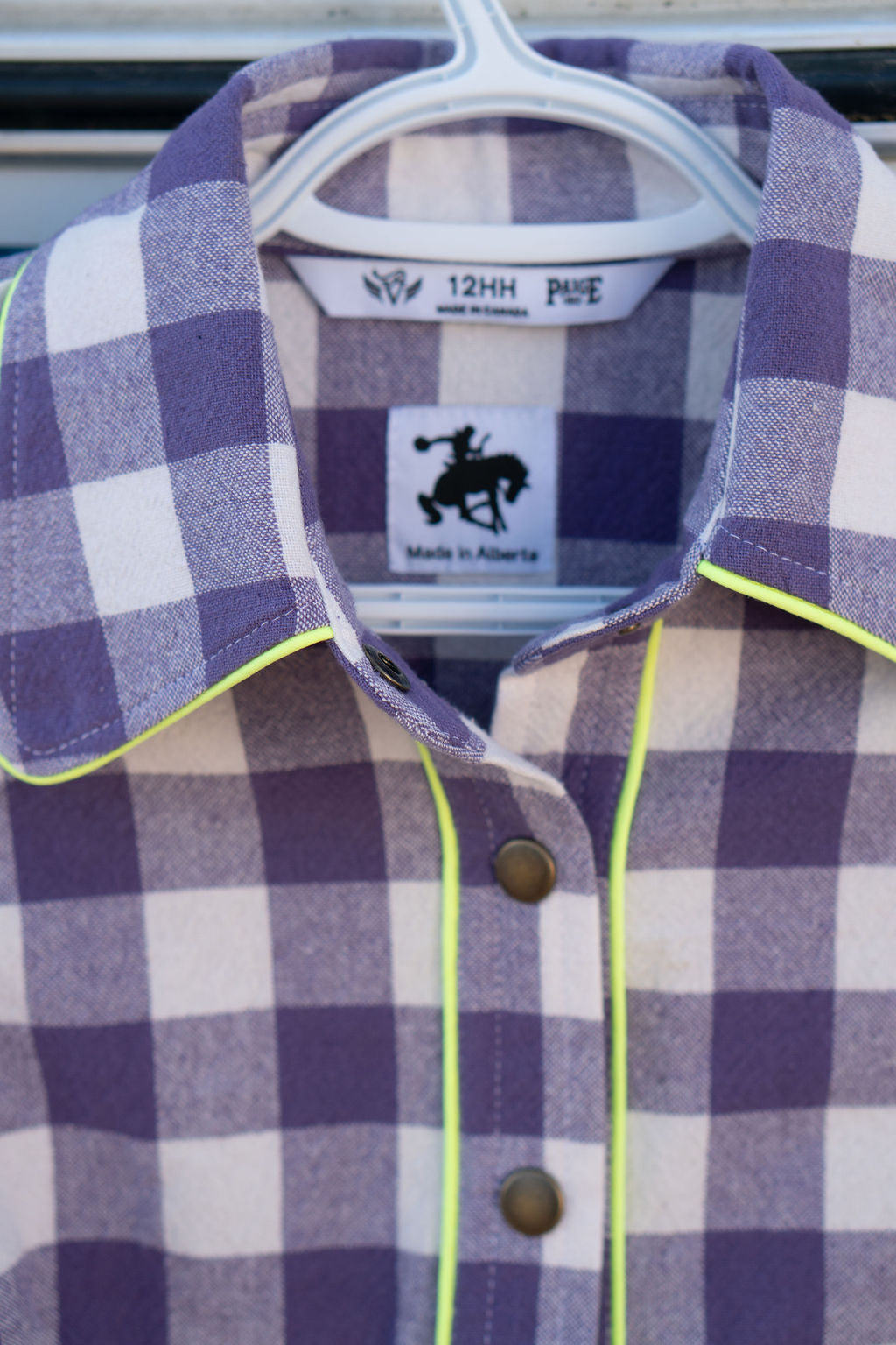 Iris Gingham with Neon Piping Shirt