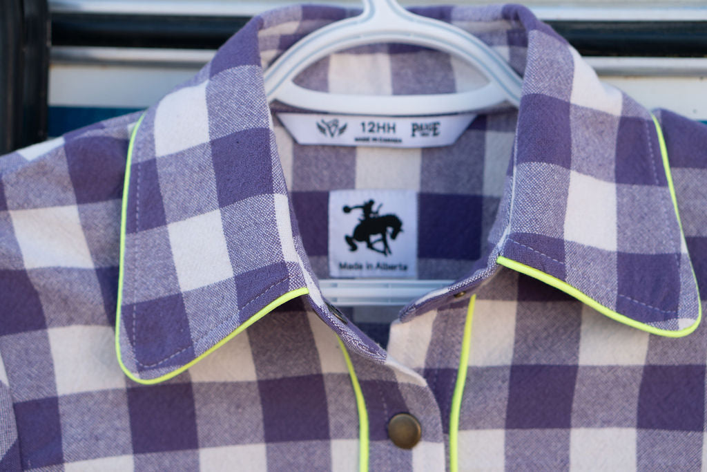 Iris Gingham with Neon Piping Shirt