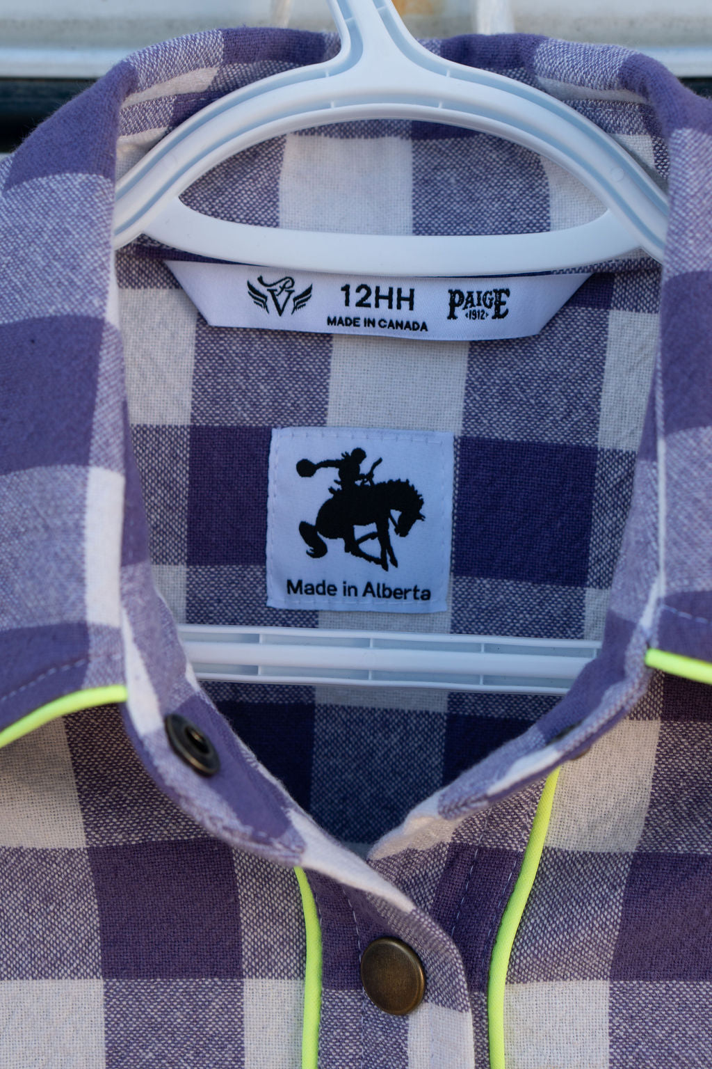 Iris Gingham with Neon Piping Shirt