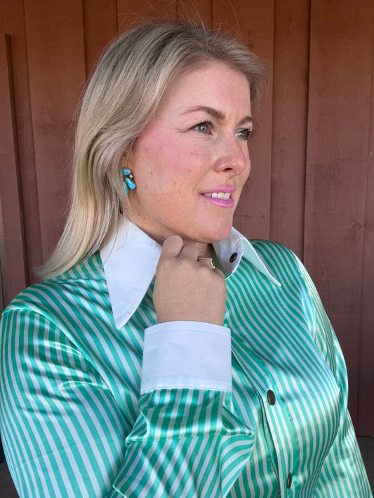 London Teal Stripe Shirt