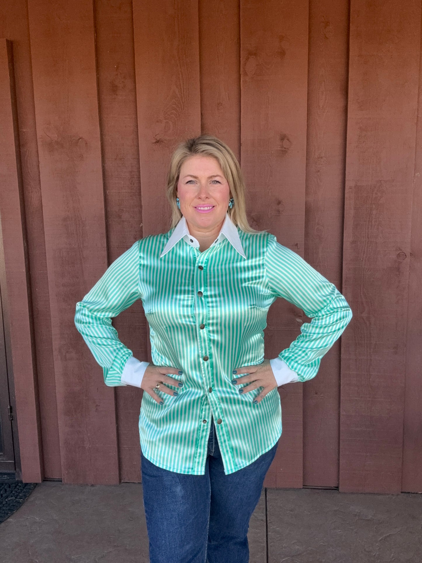 London Teal Stripe Shirt