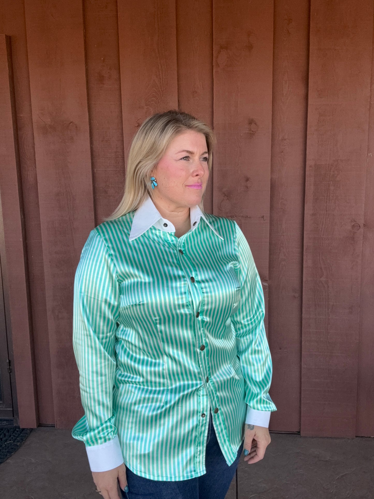 London Teal Stripe Shirt