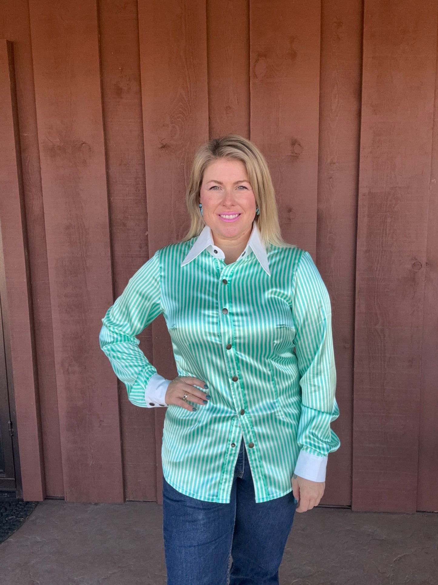 London Teal Stripe Shirt