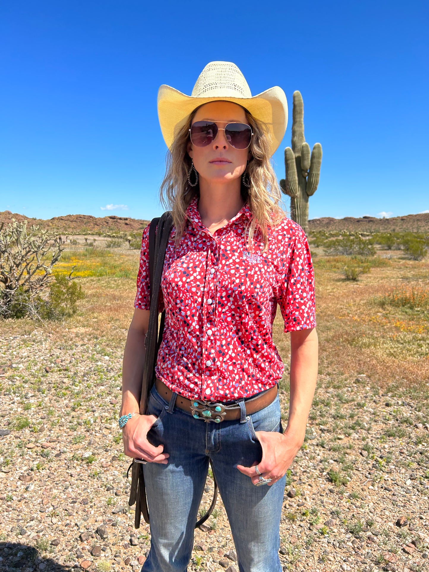 Red Speckle Short Sleeve Shirt